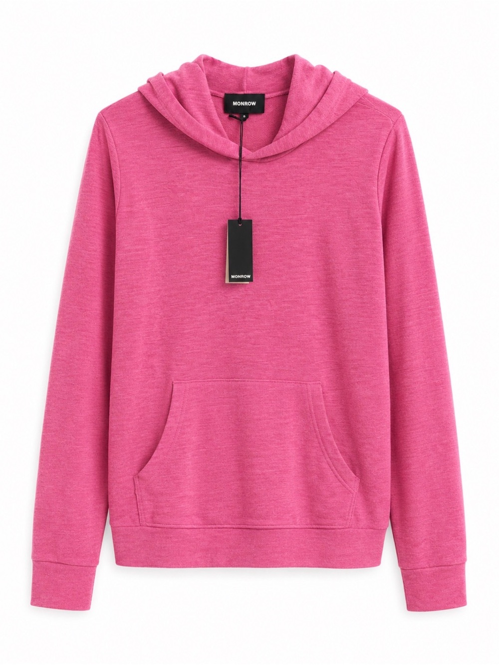Monrow super soft Bright Pink hoodie size S NWT